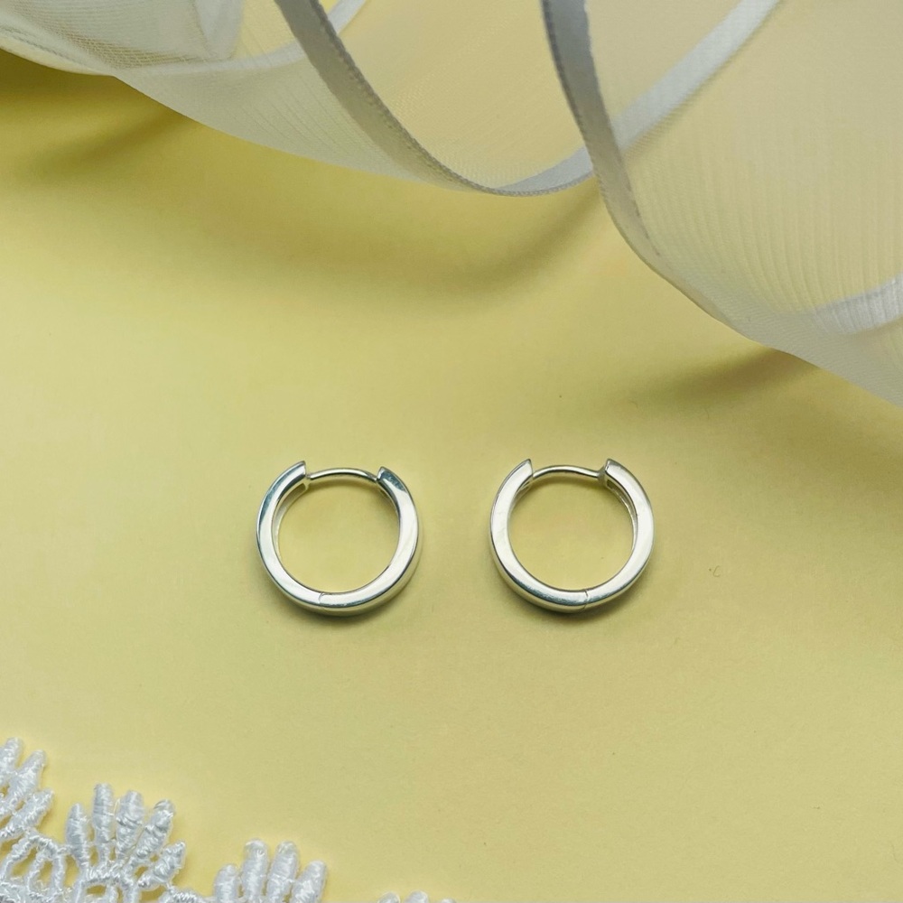 New! Classic Sterling Hoops